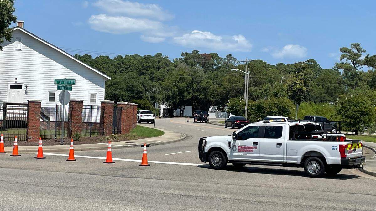 Myrtle Beach Police and other agencies were gathered along Dunbar Street Thursday morning. The street was blocked off and police were at a home in the area. Aug. 24, 2023