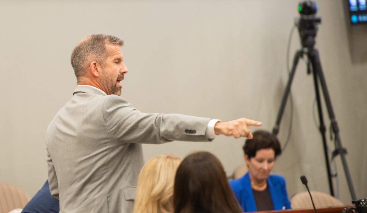 Attorney Mark Tinsley questions witnesses during a Stand Your Ground hearing Tuesday, Feb. 17, 2026. The hearing will determine if Kenneth “Bradley” Williams and Weldon Boyd will be granted immunity under the state law and avoid a civil lawsuit filed by the family of Scott Spivey, who was shot and killed by the two men on Camp Swamp Road in the Longs area on Sept. 9, 2023. The two men have not been charged criminally after their actions were determined to be self-defense under the law.