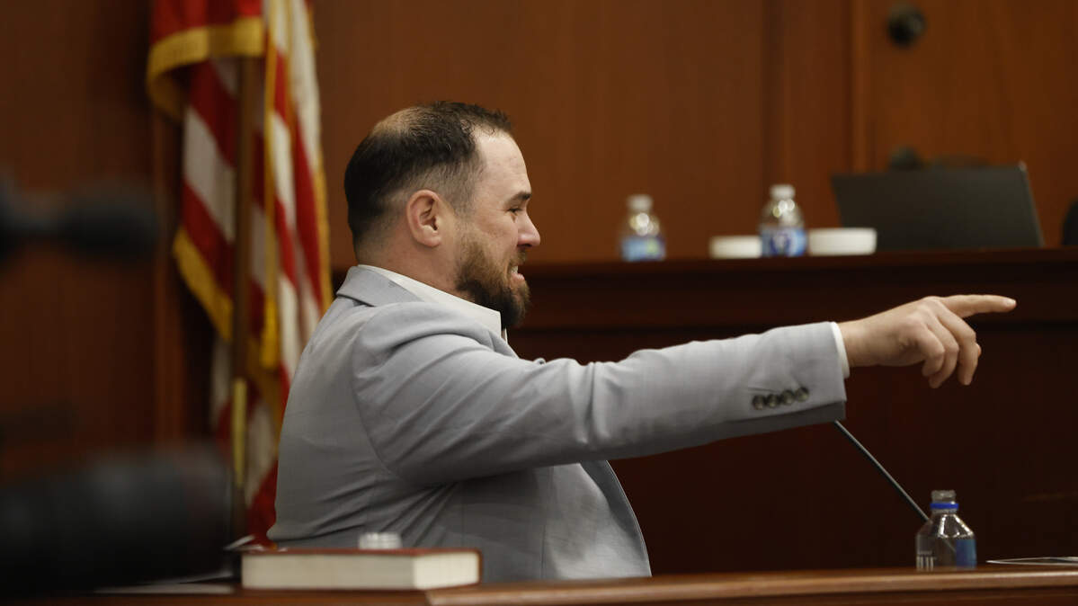 Weldon Boyd takes the stand and gets emotional during day three of a Stand Your Ground hearing being held for Boyd, owner of Buoys on the Boulevard, and Kenneth “Bradley” Williams in the shooting death of Scott Spivey. Boyd and Williams have been named in a wrongful death lawsuit by the Spivey family in his shooting death nearly three years ago. The hearing will determine if the the pair are granted immunity under South Carolina’s Stand Your Ground law. Feb. 19, 2026.