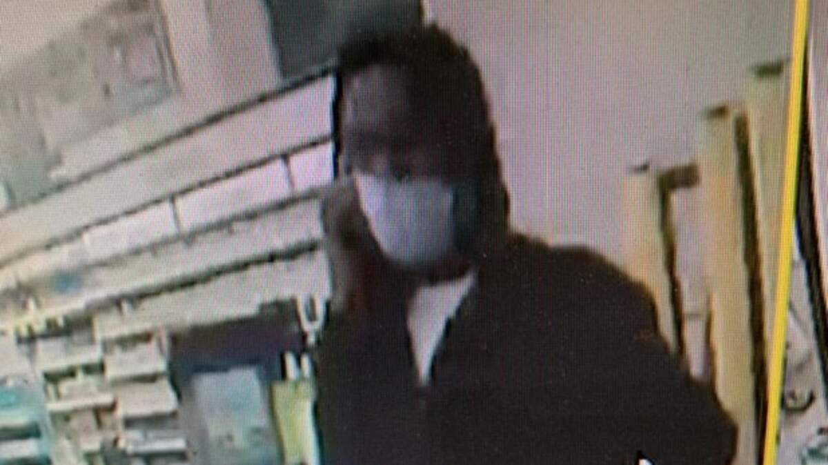 Security camera footage of a suspect in the robbery of a Walgreens in Conway on Wednesday night.