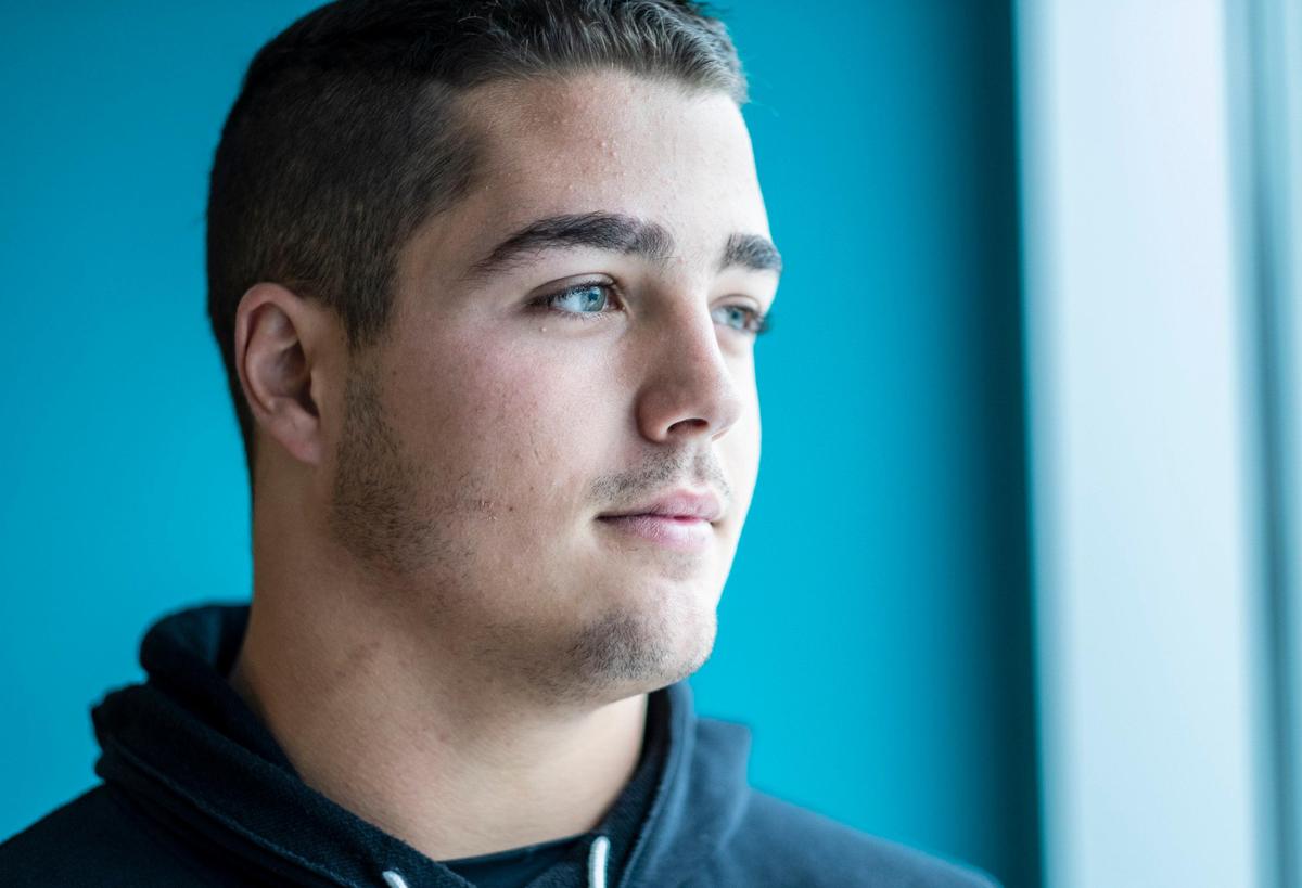 Coastal Carolina junior linebacker Teddy Gallagher has had to step up as a player and team leader this season in the absence of fellow linebacker Silas Kelly who has been out with an injury since the second game of the year. November 12, 2019.