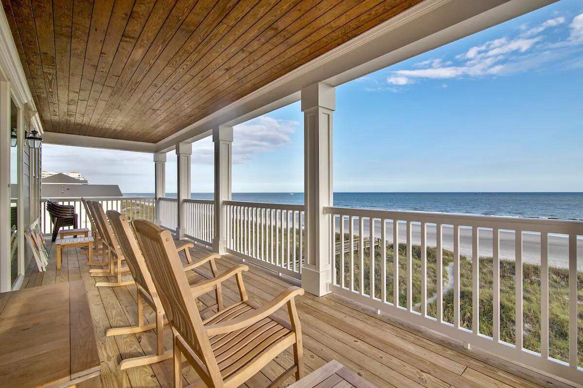 Balcony of The Carlisle facing the Atlantic Ocean. This is one of three balconies at the house.