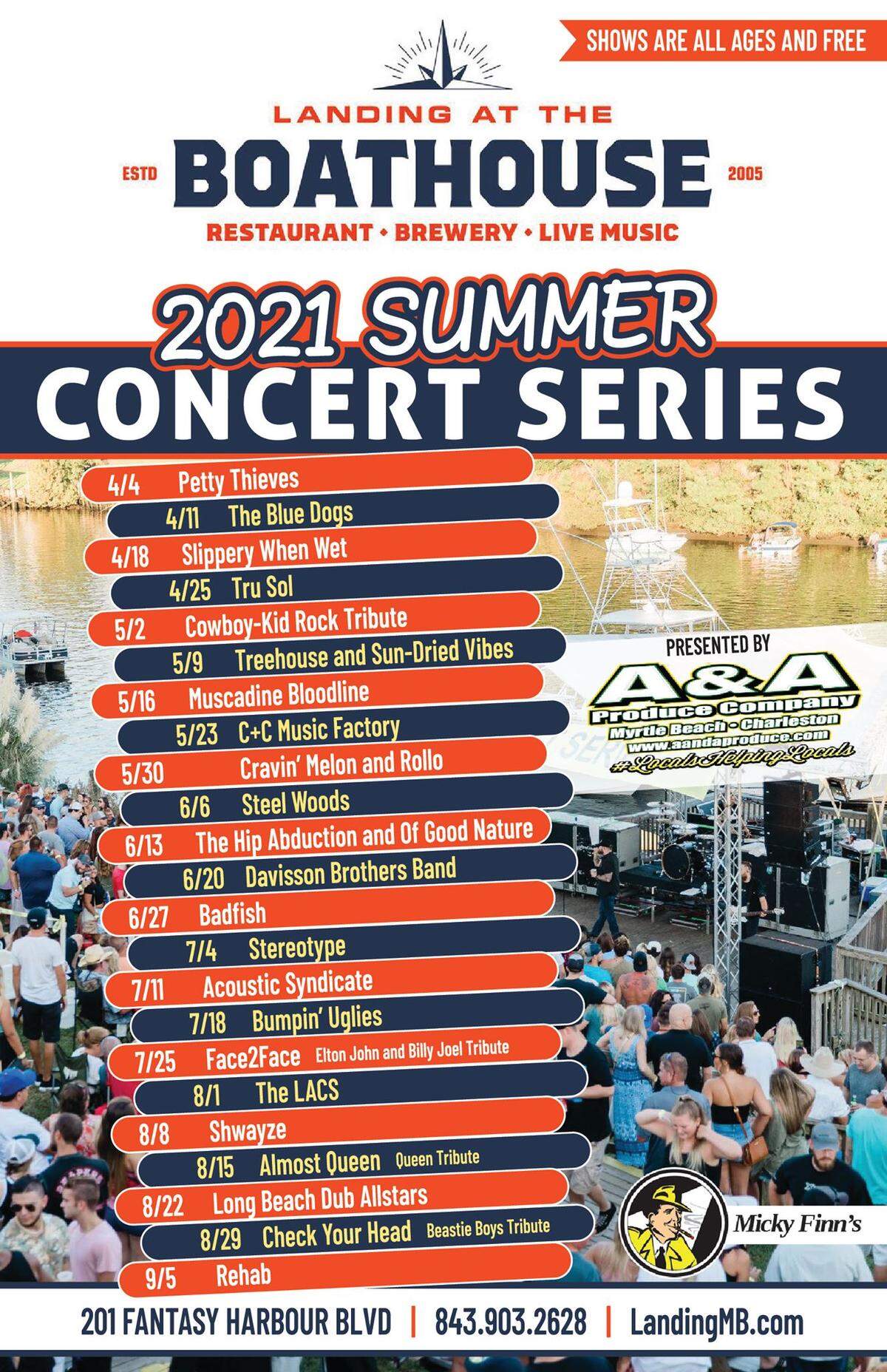 The Boathouse has released its 2021 Sunday Fun Day concert series lineup.