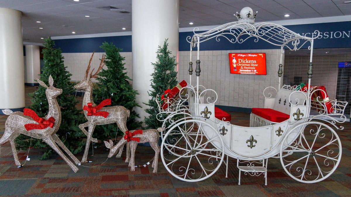 Vendors and staff are decking the halls in preparation for the Dickens Christmas Show at the Myrtle Beach Convention Center. The victorian style holiday event features 350 vendors and begins on Thursday, November 7 through Sunday, November 10, 2024. Tickets are $12 per adult and $5 per child. Nov. 6, 2024.