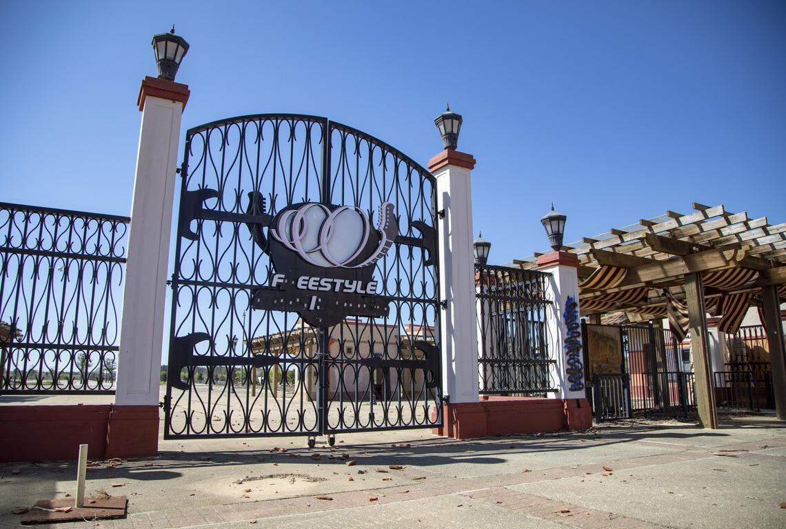 The front gates of the now-closed Freestyle Music Park in Myrtle Beach. The park, formerly known as Hard Rock Park, closed for good in 2009. It sits on 55 acres of a 140-acre property. Former Myrtle Beach mayor John Rhodes purchased the property in 2019.