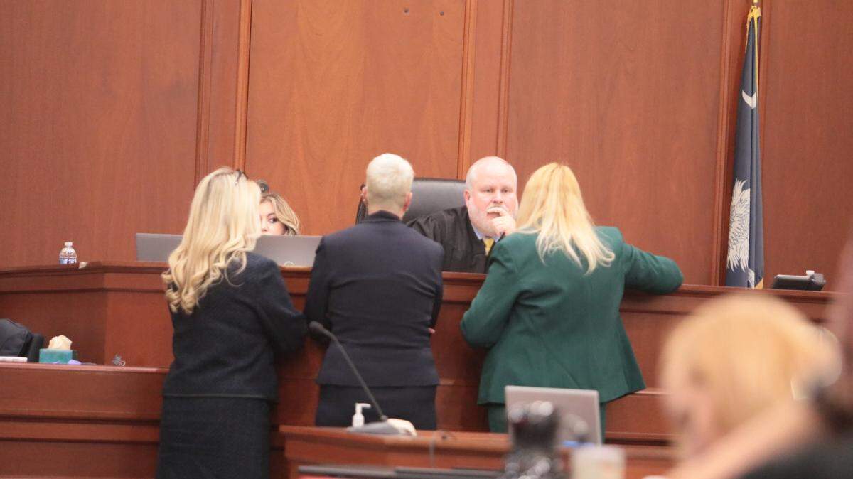 Judge B. Alex Hyman speaks to the defense and prosecution during the murder trial for Chris Dontell. The former Horry County coroner has been accused of killing his mistress’s ex-boyfriend.