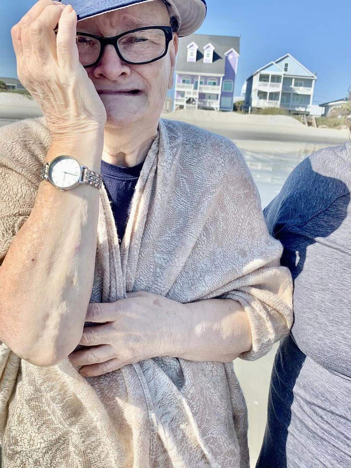 Saundra Holt, 75, of Drift, Kentucky, visited North Myrtle Beach on Oct. 30, 2023 as part of a family vacation so she could see the ocean. Holt has terminal colon and liver cancer.