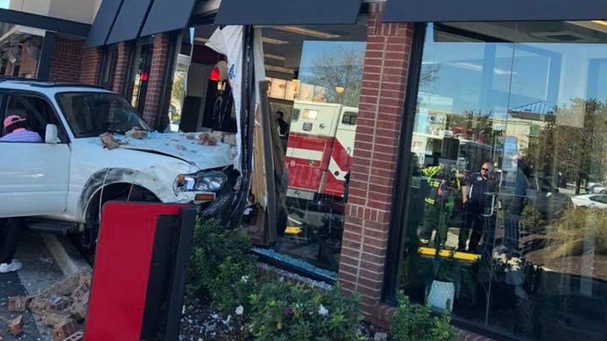 A vehicle drove into North Myrtle Beach Chick-fil-A Monday, Oct. 29, 2018.