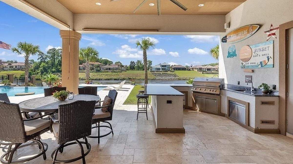A $3.2 million home is for sale in Myrtle Beach, South Carolina. The five bedroom house listed on Zillow has a salt water pool and a boat docking area. 