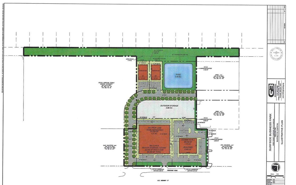 The proposed project, called Surfside Business Park, would be located between Southern Chicken and Denny’s on 11th Ave. North and Frontage Road, bordering U.S. 17 Business North.&nbsp;