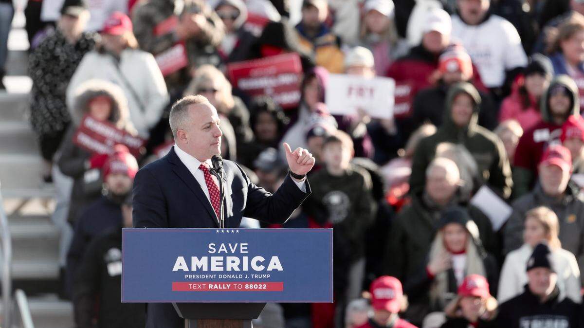 State Rep. Russell Fry addresses the crowd at a March rally for former President Trump in Florence in this Sun News file photo.