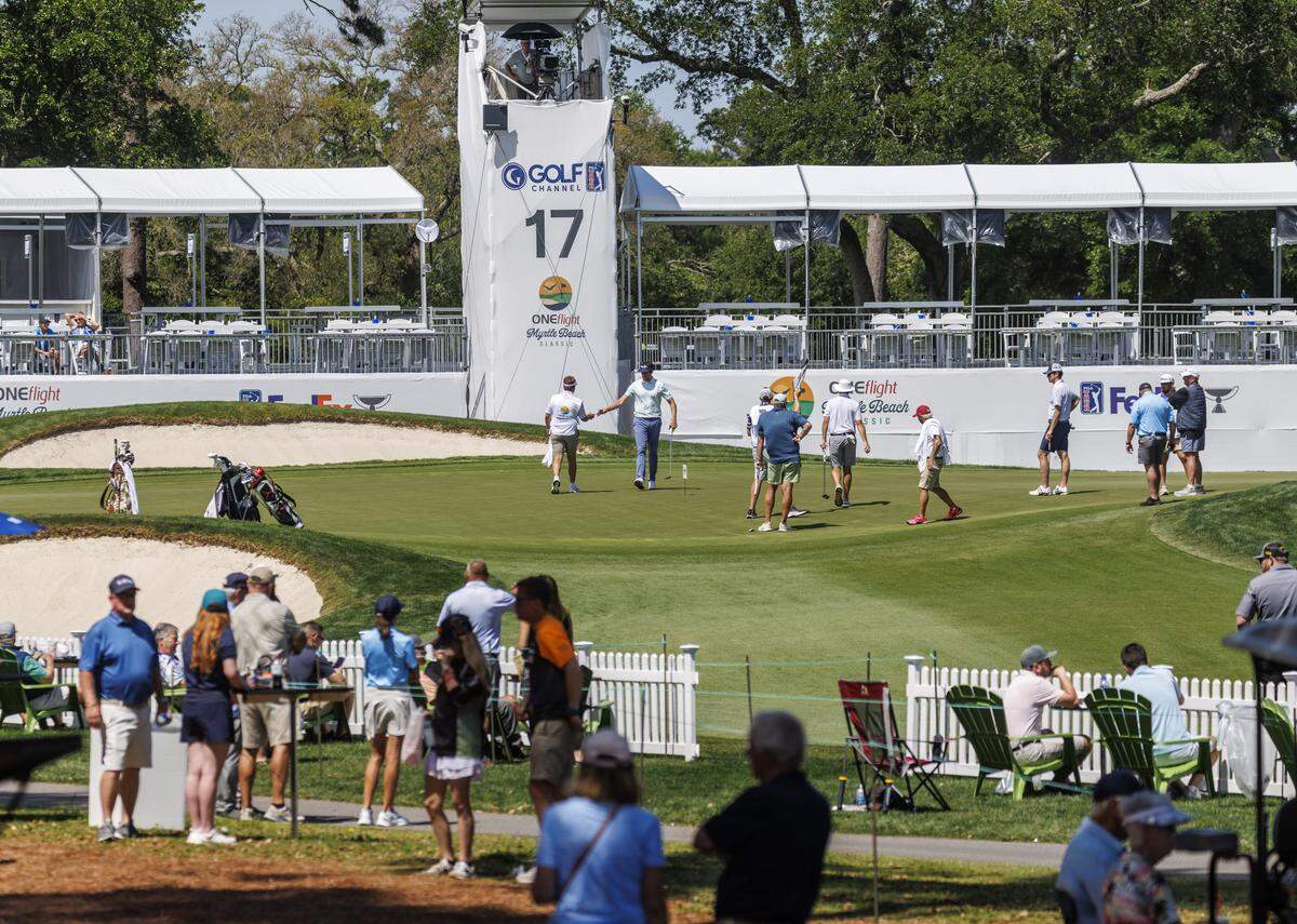 The ONEflight Myrtle Beach Classic Celebrity Pro-Am event was held on Wednesday at the Dunes Golf and Beach Club. The PGA tournament is being held through the weekend in Myrtle Beach, SC. May 6,2026.