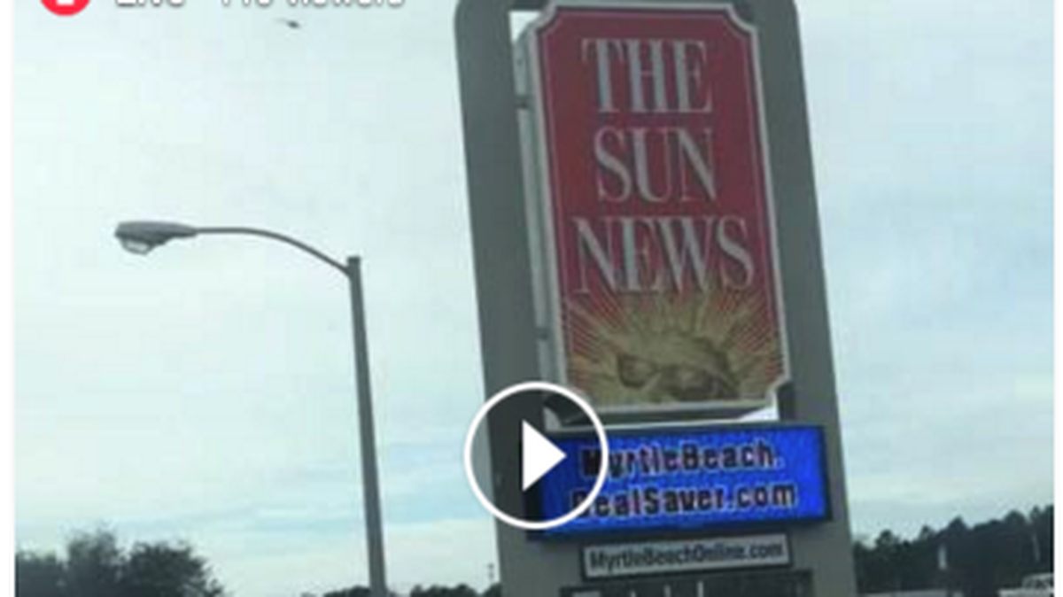 This is a screenshot from The Sun News' live stream. Scroll down and click the play button for the interactive live shot!