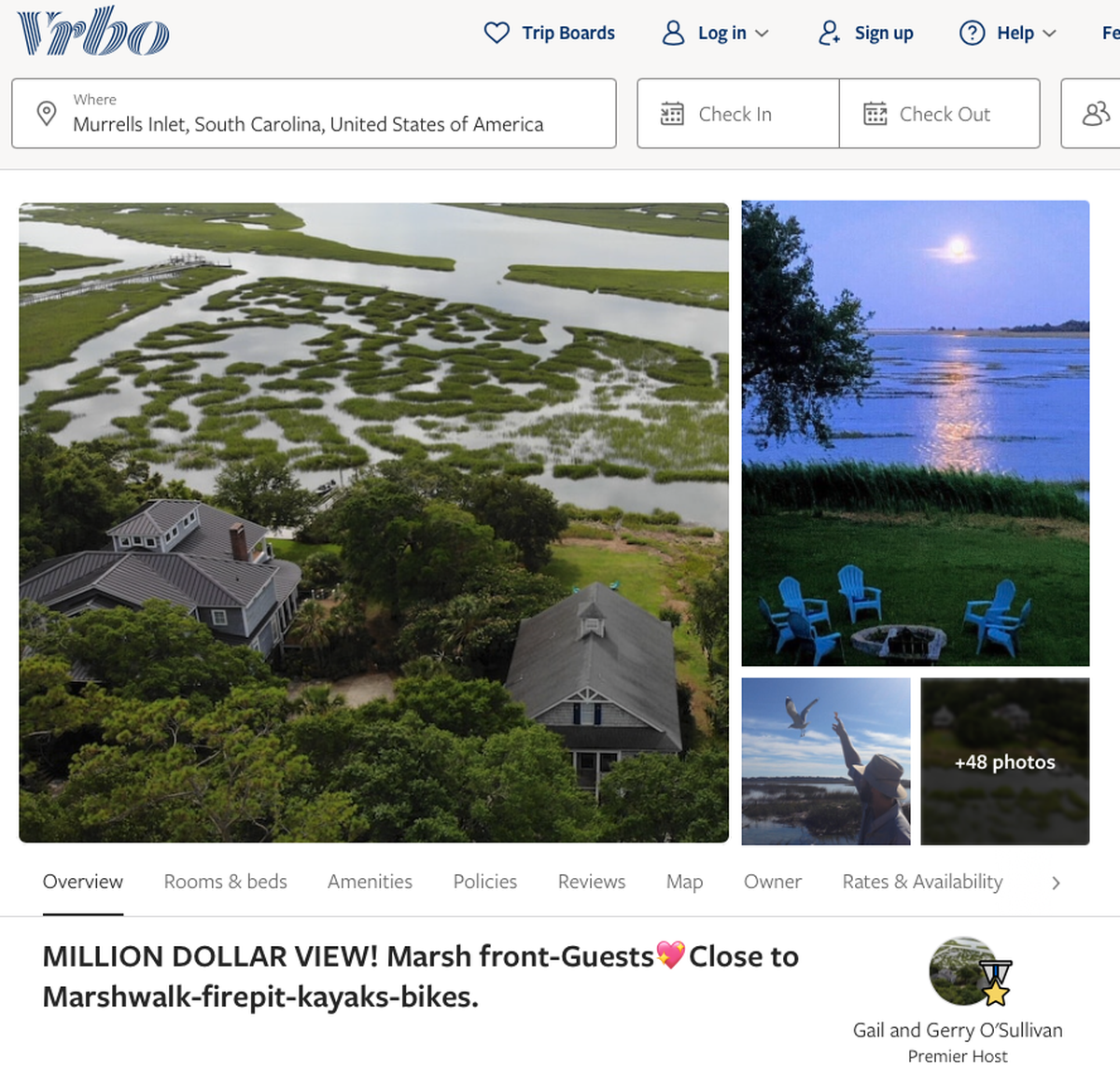 A VRBO vacation rental in Murrells Inlet, SC.