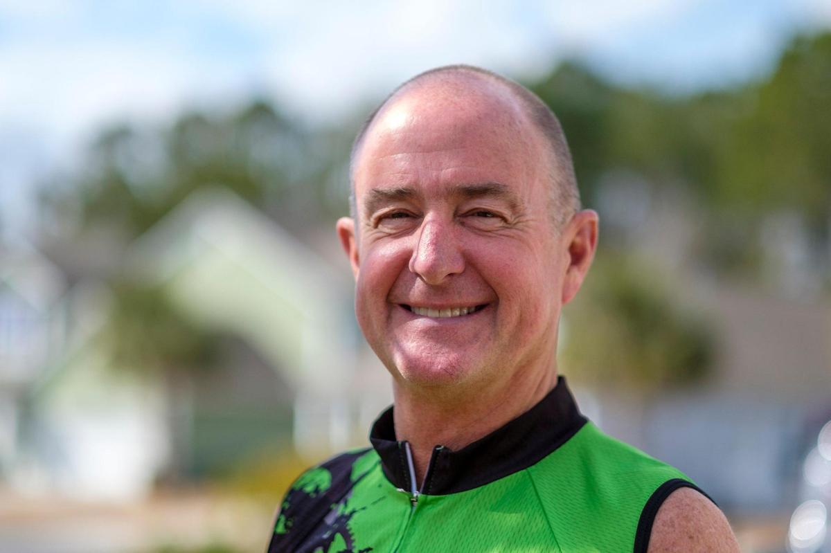 Dr. James Mahaffey, age 64, of Surfside Beach, SC trains in preparation for the 2021 Ironman Triathlon World Championship to be held in St. George, Utah in May. The race will be Mahaffey’s 33rd full distance Ironman Triathlon, which consists of a 2.4 mile swim, 112 mile bike, and 26.2 mile marathon run. February 04, 2022.