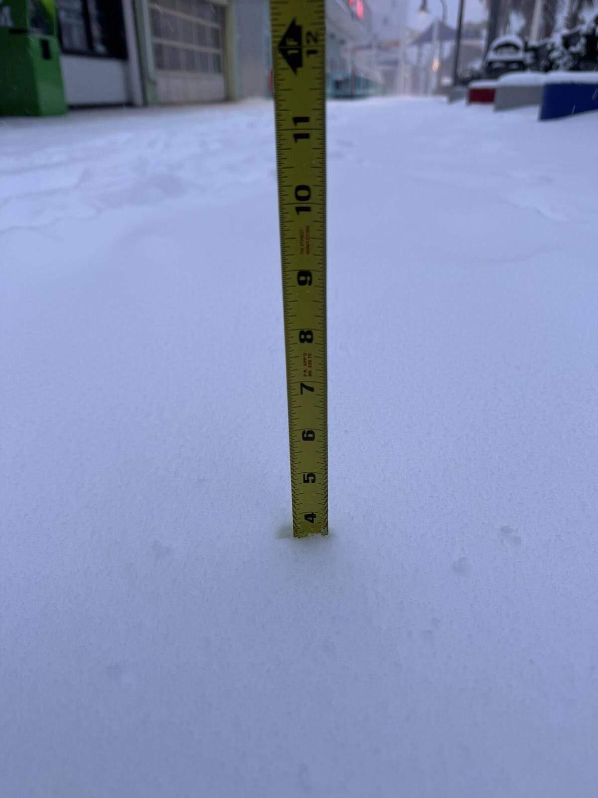 City of Myrtle Beach took measurements of the snow that dropped about 4 inches in the coastal city overnight Saturday, Jan. 31, 2026.