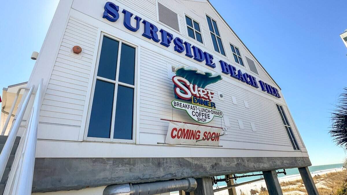 Many of the restaurants and shops on the Surfside Pier have not yet open in advance of the 2025 summer season. March 18, 2025.
