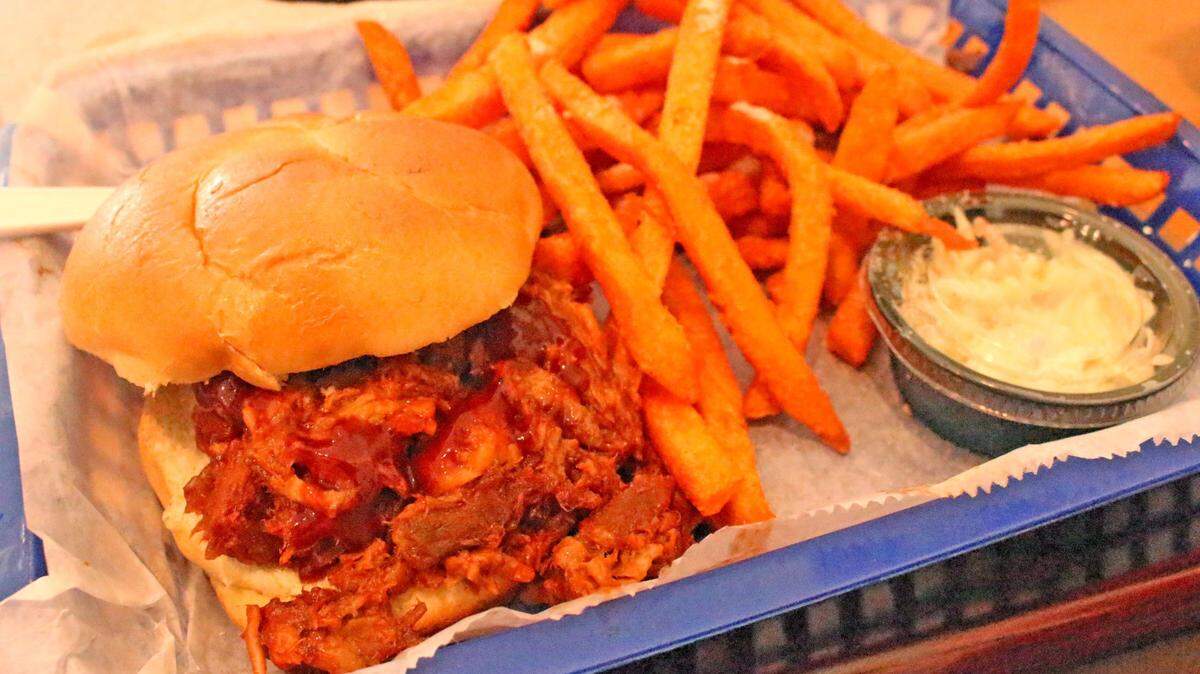 A Beach Burgers & BBQ burger. The restaurant closed recently.