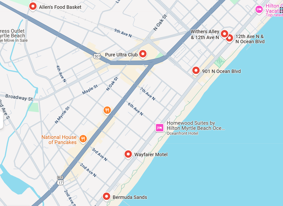 Six of the seven mass shootings in Myrtle Beach since 2014 have taken place downtown.