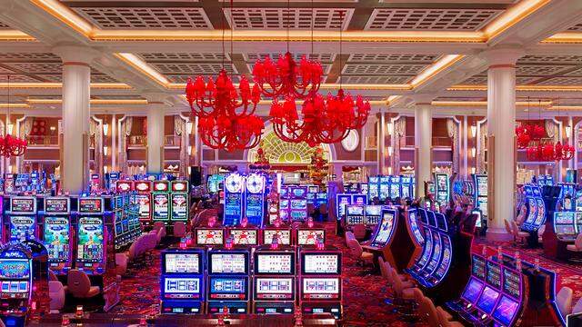 The casino floor of the Encore Boston Harbor Casino.