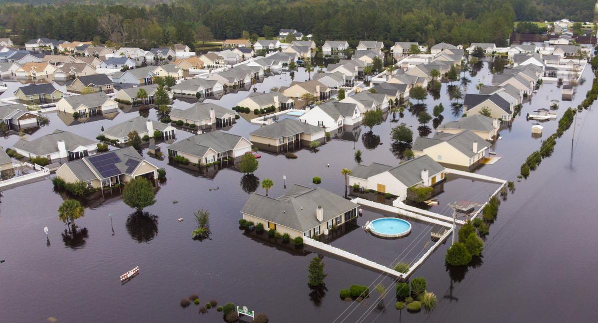 The Polo Farms neighborhood off S.C.905 is largely under water on Monday. The Red Bluff community off S.C.905 has flooded along the Waccamaw River and Simpsons Creek under Hurricane Florence’s deluge with entire neighborhoods underwater. Monday, Sept. 24, 2018.