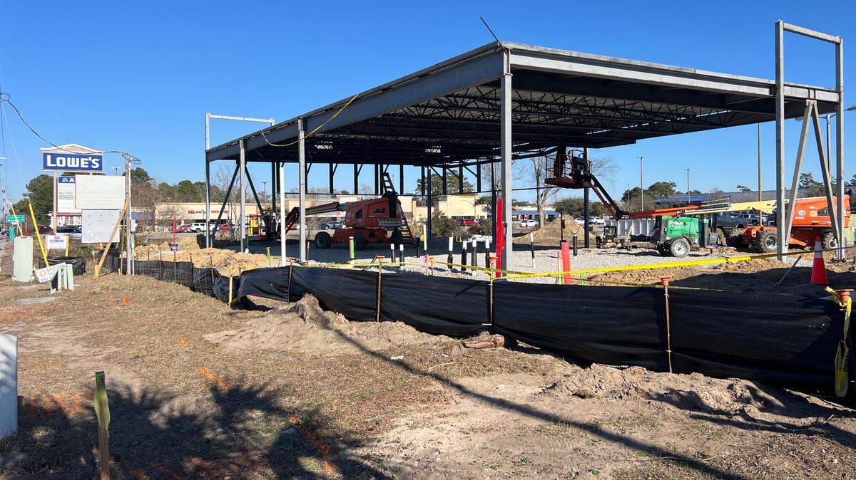 Developers are building a new property near the Lowe’s in North Myrtle Beach. Public records indicate the new structure will become a Wells Fargo bank.