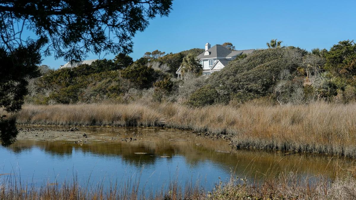An ocean facing house peaks out above the maritime forest in Briarcliffe Acres. The Town of Briarcliffe Acres is a wooded oceanfront enclave between Myrtle Beach and North Myrtle Beach that is home to 527 residents on 260 lots. Incorporated in 1976, the town has only two paid staff members, but there is a waiting list for any property that goes up for sale. Feb. 10, 2025