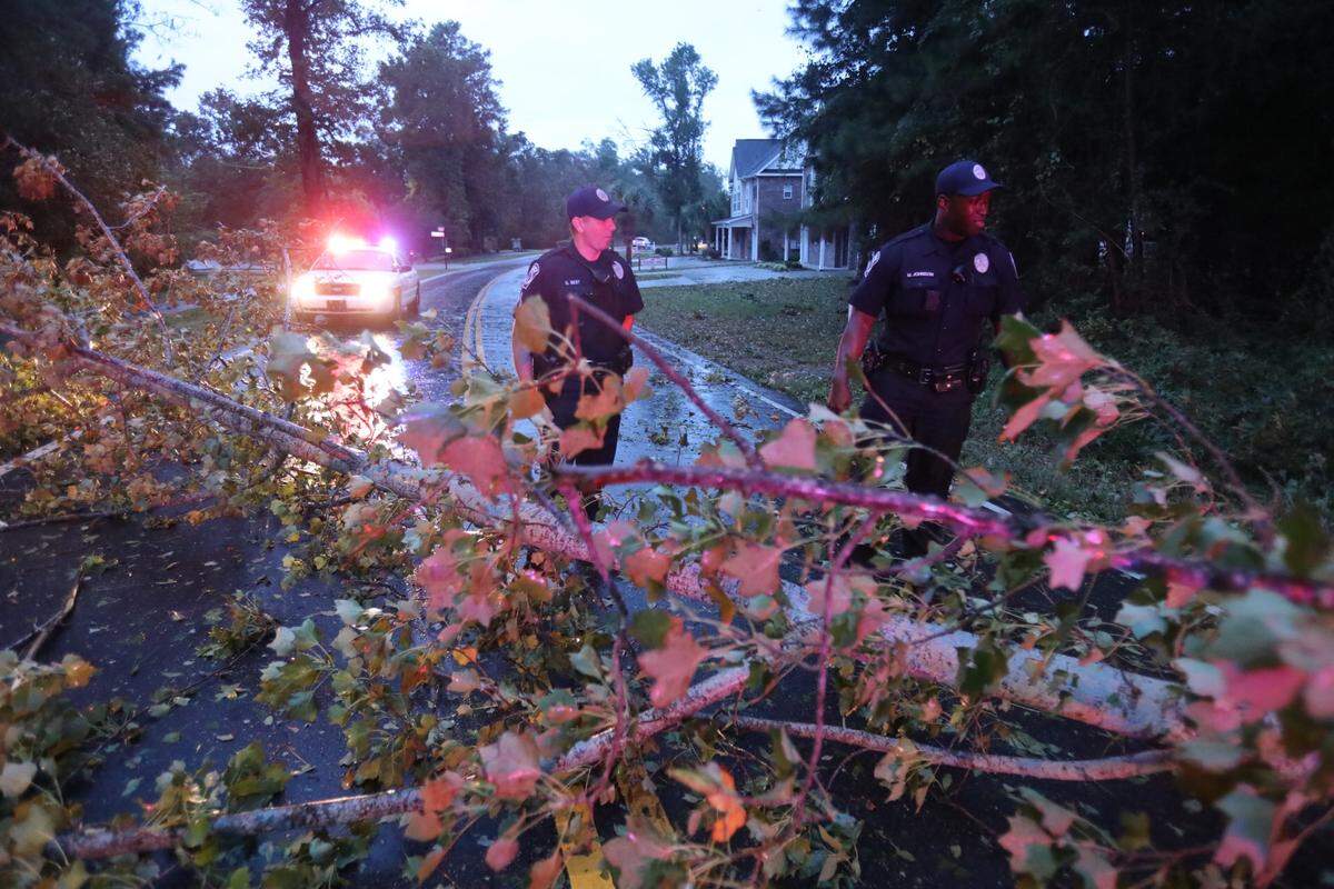 A tree down on Hill Street in North Myrtle Beach on Friday, Sept. 14, 2018.