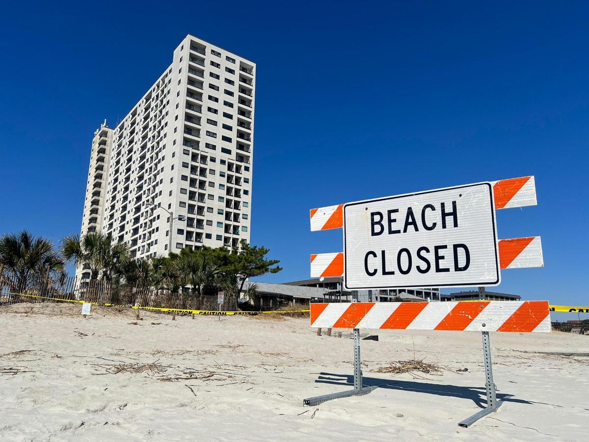 Residents have been evacuated from the 22-story Renaissance Tower at Myrtle Beach Resort after structural engineers found the building unsafe. A section of the busy beach front also also been closed. October 14, 2022.