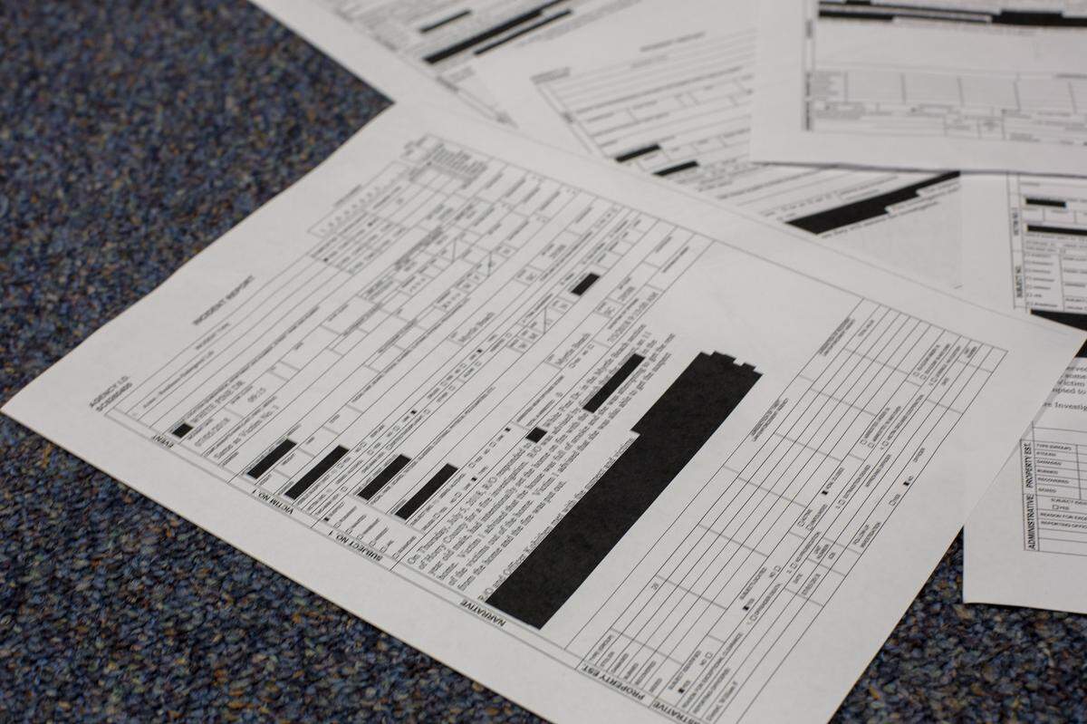 An entire paragraph of a Horry County police report is blacked-out
