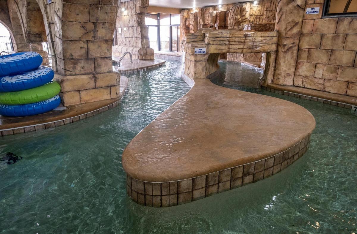 Island Vista, on North Ocean Boulevard, features a Roman Aqueduct pool motif for their lazy river, kiddie pool, pool and hot tub. Myrtle Beach area resorts with indoor water features are a draw for off-season tourism. December 14, 2022.