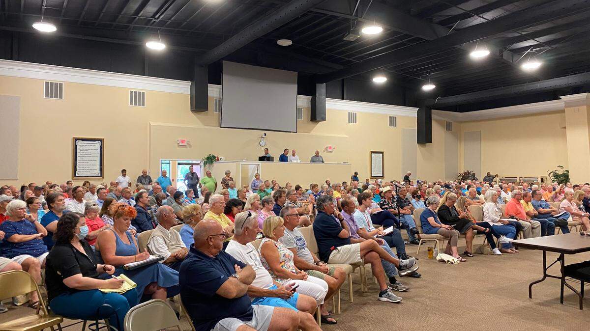 More than 300 residents who live on or near Highway 90 attended a community meeting at Tilly Swamp Baptist Church on Thursday, July 15, 2021 to discuss growth and development issues in the once-rural area.
