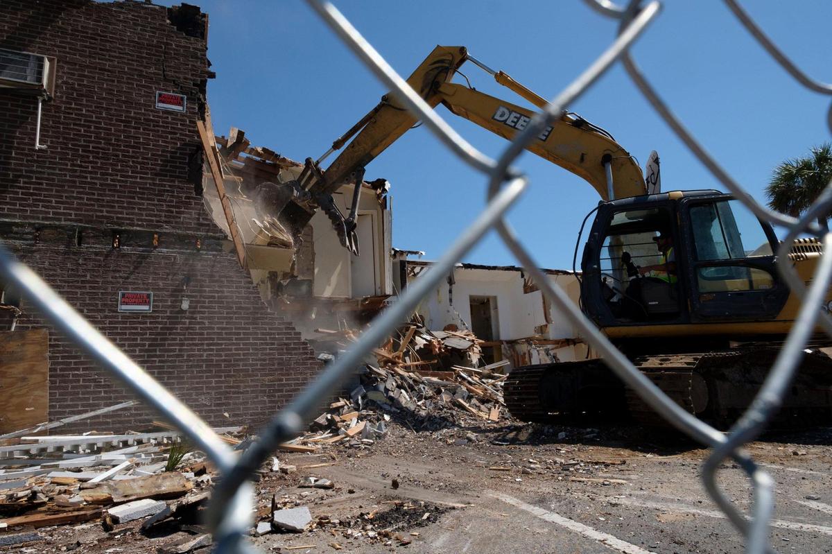 The Sea Nymph motel at 601 North Ocean Boulevard was demolished on Monday as part of a downtown redevelopment plan. The motel, built in the 1960s, had been the site of hundreds of complaints to the police in recent years. Myrtle Beach, S.C. April 11, 2022.