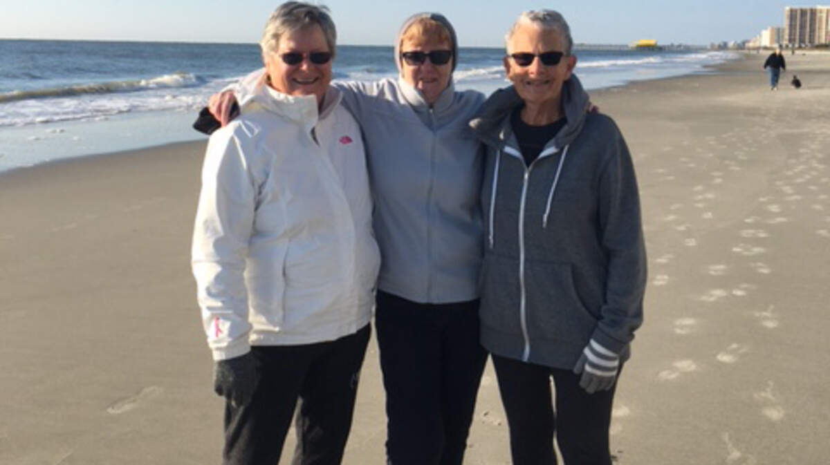 June Shute and her husband, both from Canada, canceled a trip to Myrtle Beach this year due to the lack of COVID-19 precautions in South Carolina. Above, Shute, left, on a past trip to Myrtle Beach with friends.