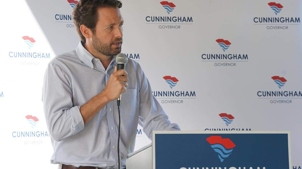 Democrat Joe Cunningham, former congressman, is running for SC governor. He spoke in Myrtle Beach on Saturday.