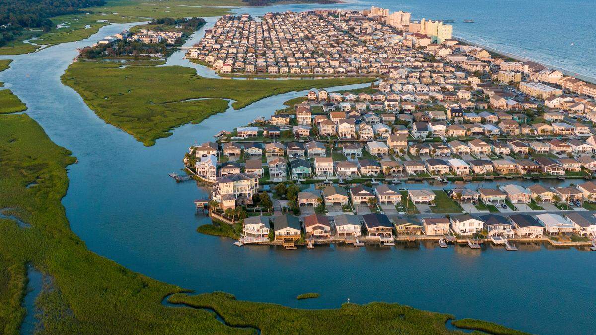 Homes along the canals of Hog Inlet in the Cherry Grove section of North Myrtle Beach. Aug. 11, 2021.