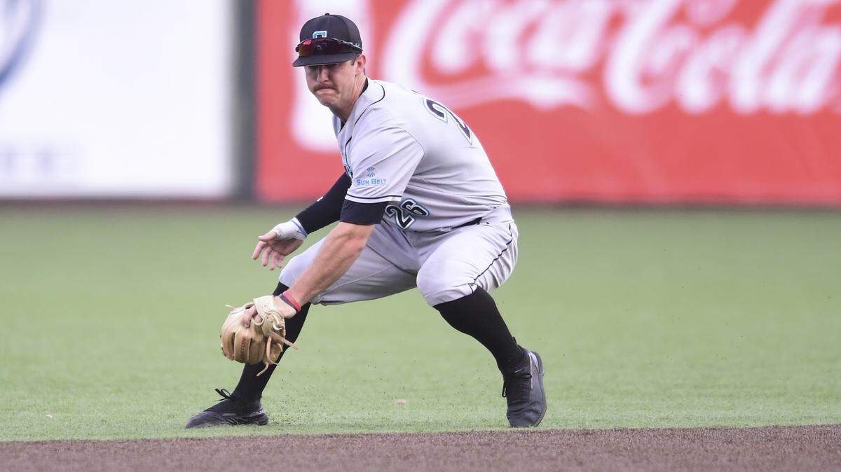 Coastal Carolina shortstop Seth Lancaster backhands a ground ball against South Alabama in CCU's second game of the Sun Belt Conference Championship on May 24 in Lafayette, La. Lancaster was selected in the eighth round of the MLB Draft on Tuesday by the Philadelphia Phillies.