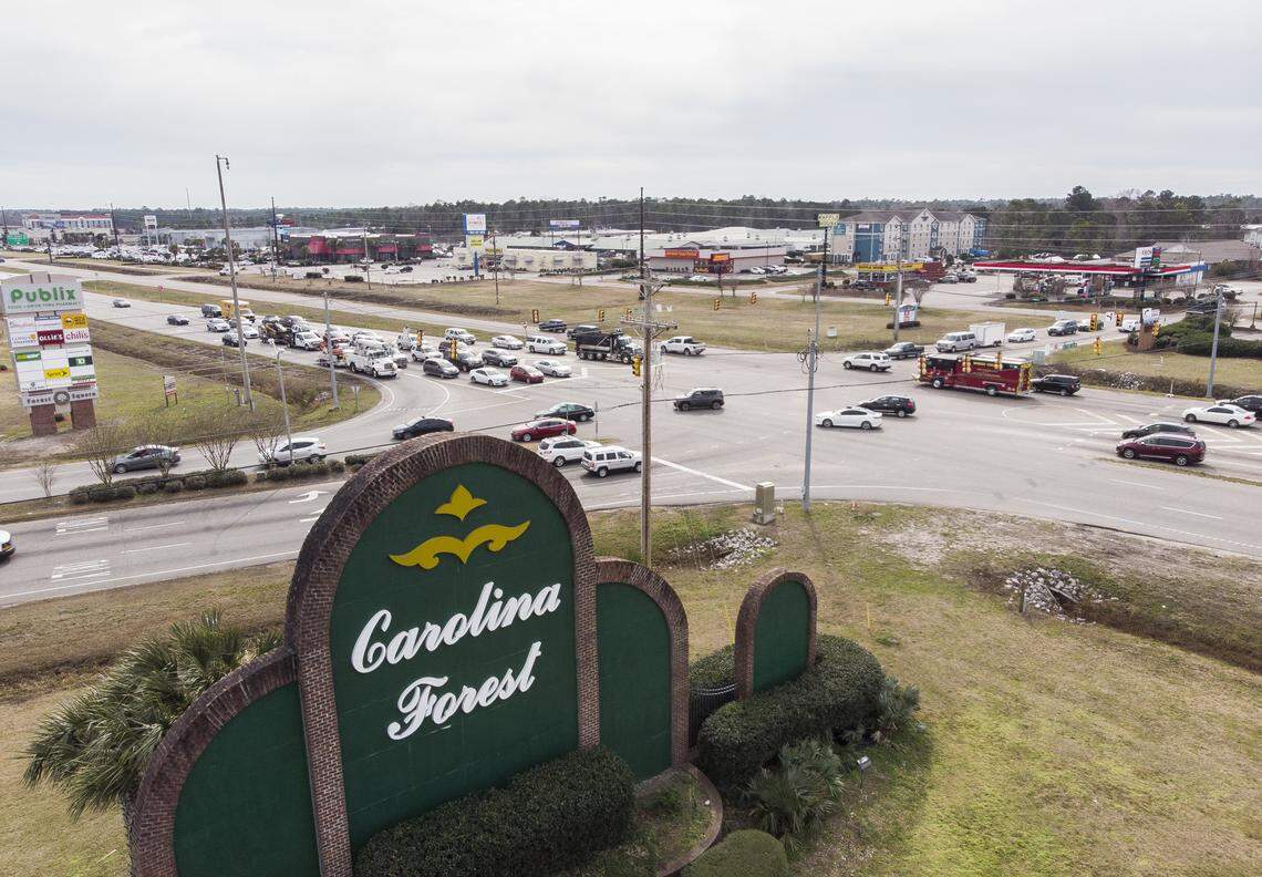 U.S. Highway 501 and Carolina Forest Boulevard was the intersection with the fourth most crashes in Horry County in 2018.