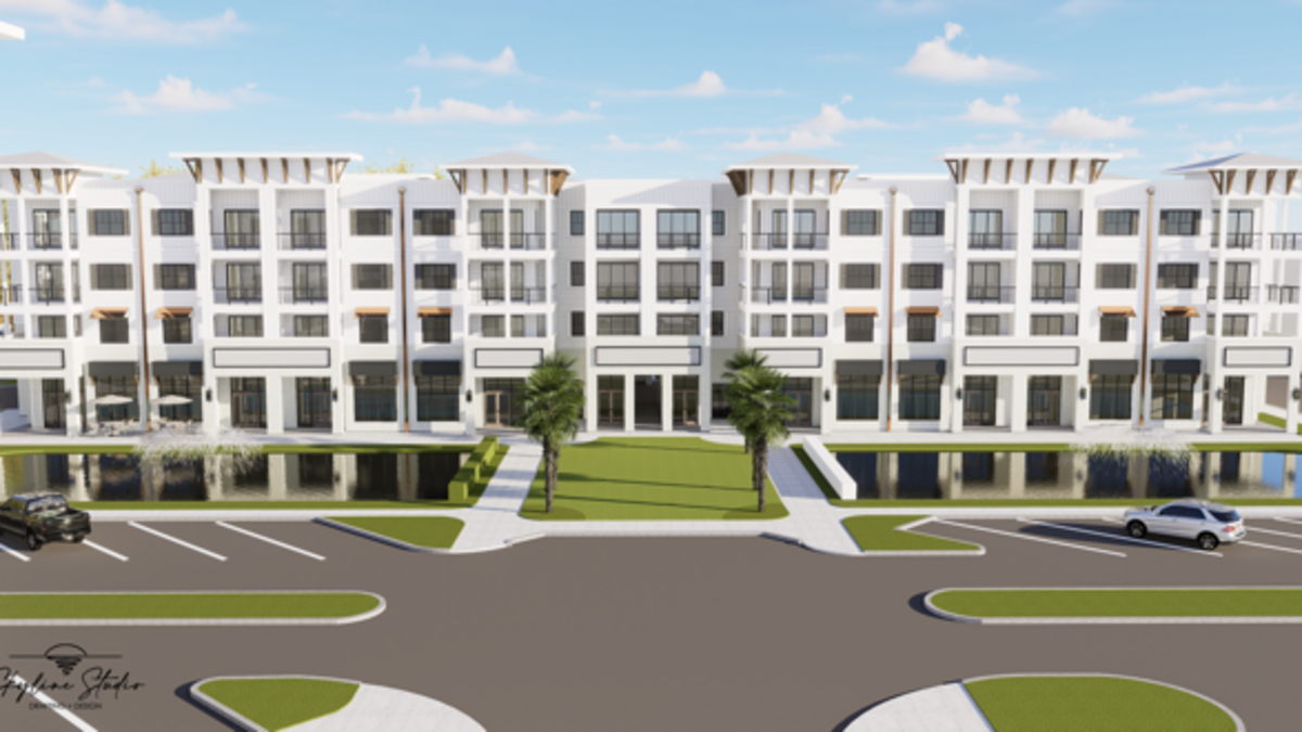 A rendering of the Exchange at Sunset Grove, with the building set to commence either in late January or late February 2024.