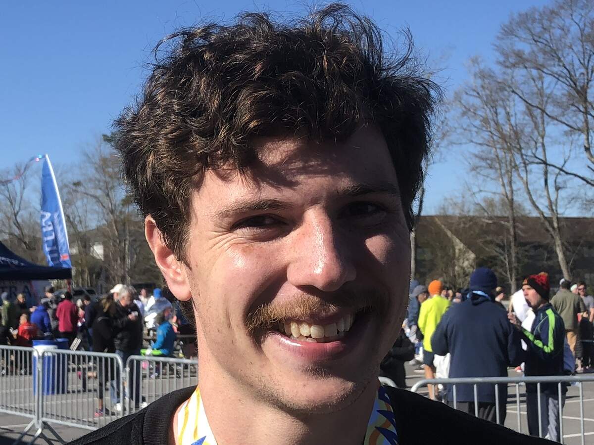 Men's half marathon winner Tanner Cook of Johnson City, Tenn.