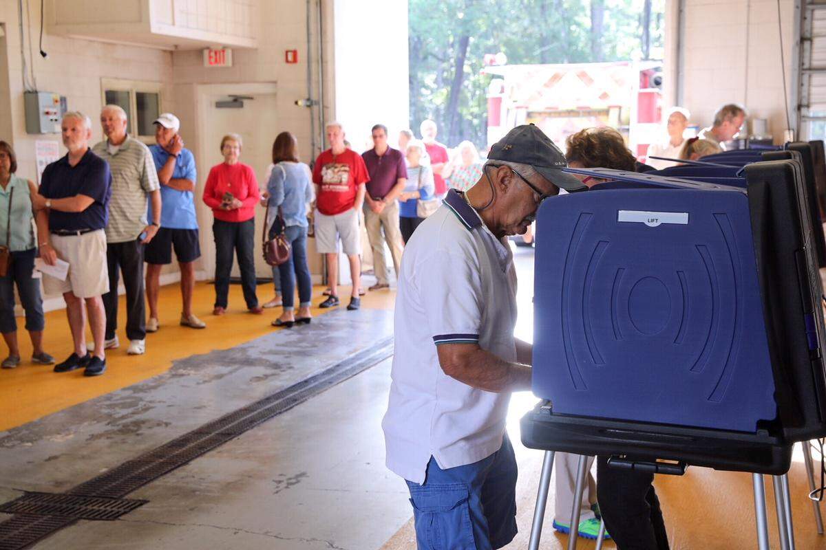 David Gammons voted at Cherry Grove 2 Tuesday morning.