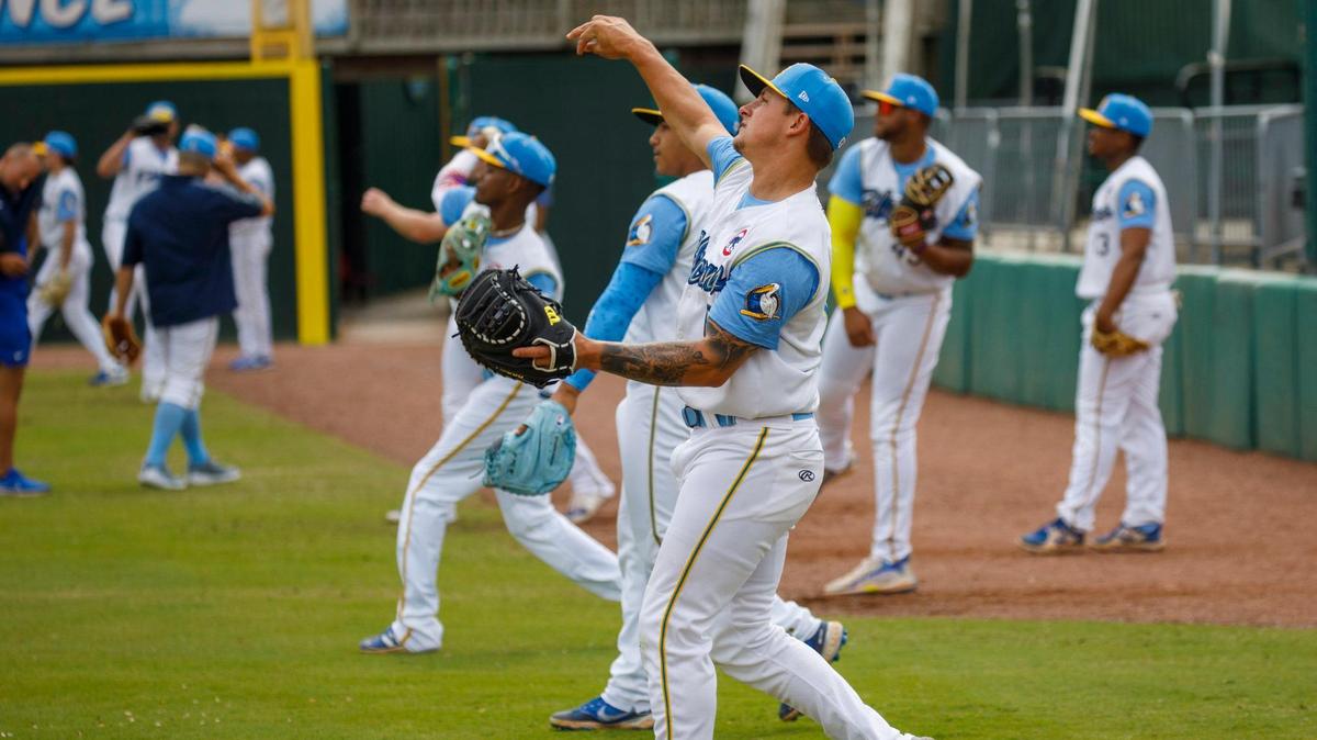 The Myrtle Beach Pelicans practice in advance of the season opener. April 5, 2022. April 05, 2022.
