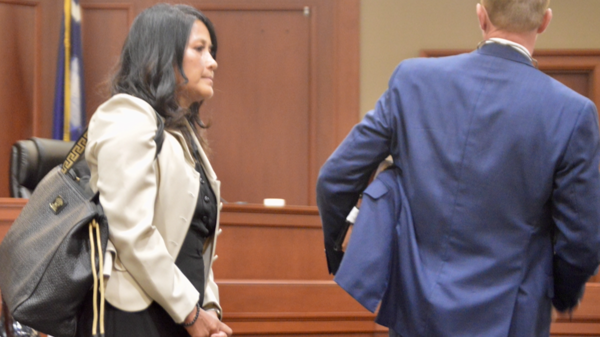 Dione Buonto, former CEO of the Boys & Girls Club of Grand Strand, leaves the Horry County courtroom Tuesday, Aug. 9, 2022 with attorney Strom Thurmond Jr. after pleading guilty on charges related to embezzlement.