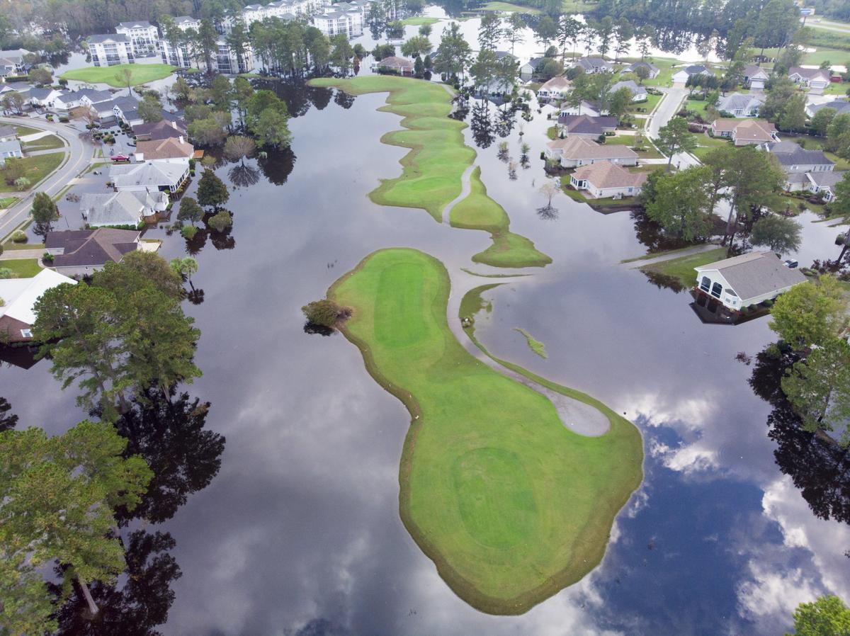 Aberdeen Country Club has suffered extensive flooding in the aftermath of Hurricane Florence. This photo was taken on Monday, Sept. 24.