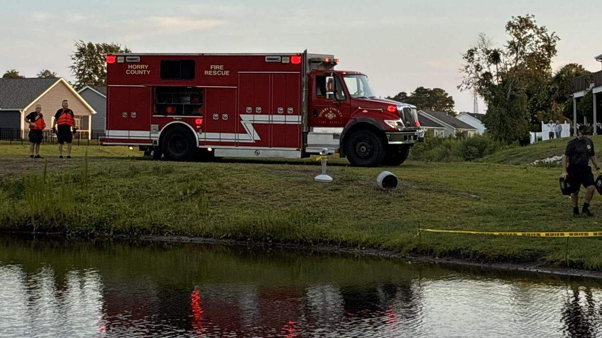 Horry County Fire Rescue responded to reports of a person who went into a pond on Presidential Drive in the Surfside Beach area on Thursday, June 26, 2025. One person was transported to the hospital with critical injuries.