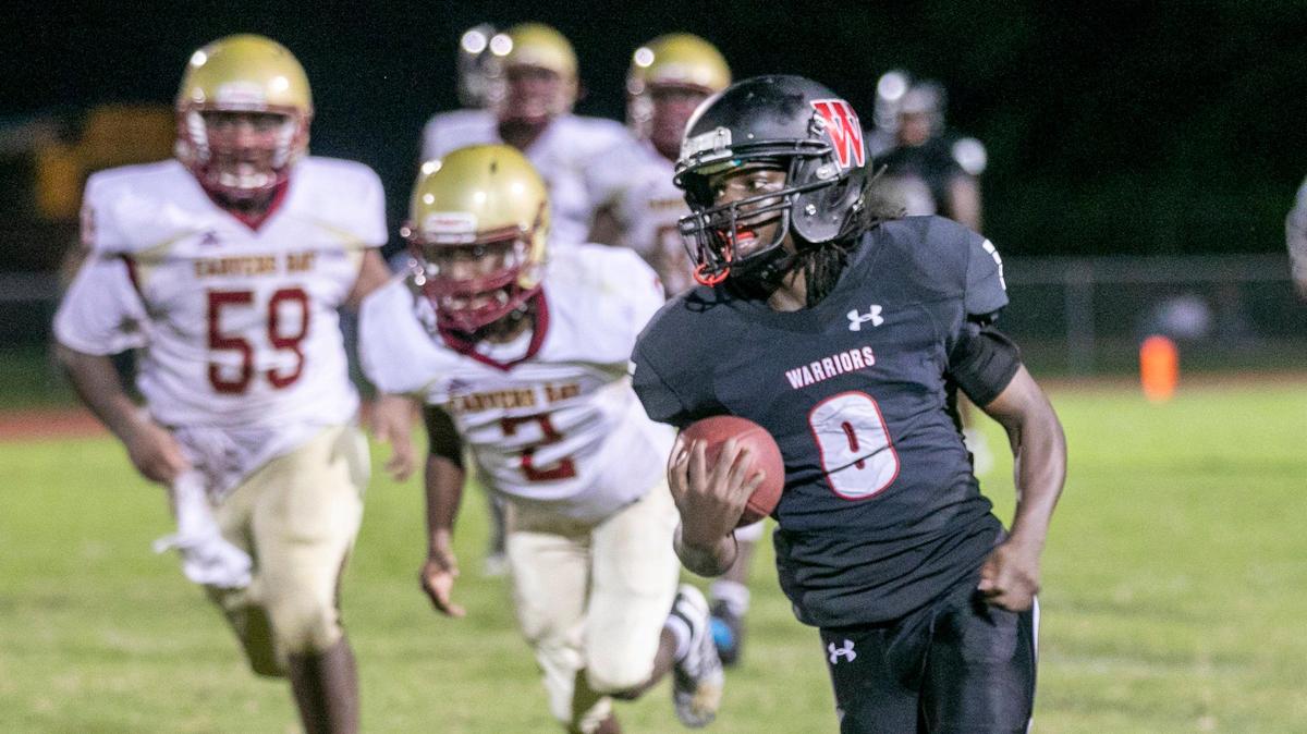 Waccamaw High sophomore Stacy Wilson runs a touchdown against Carver’s Bay. Waccamaw High School hosted Carver’s Bay in the first football game of the regular season.