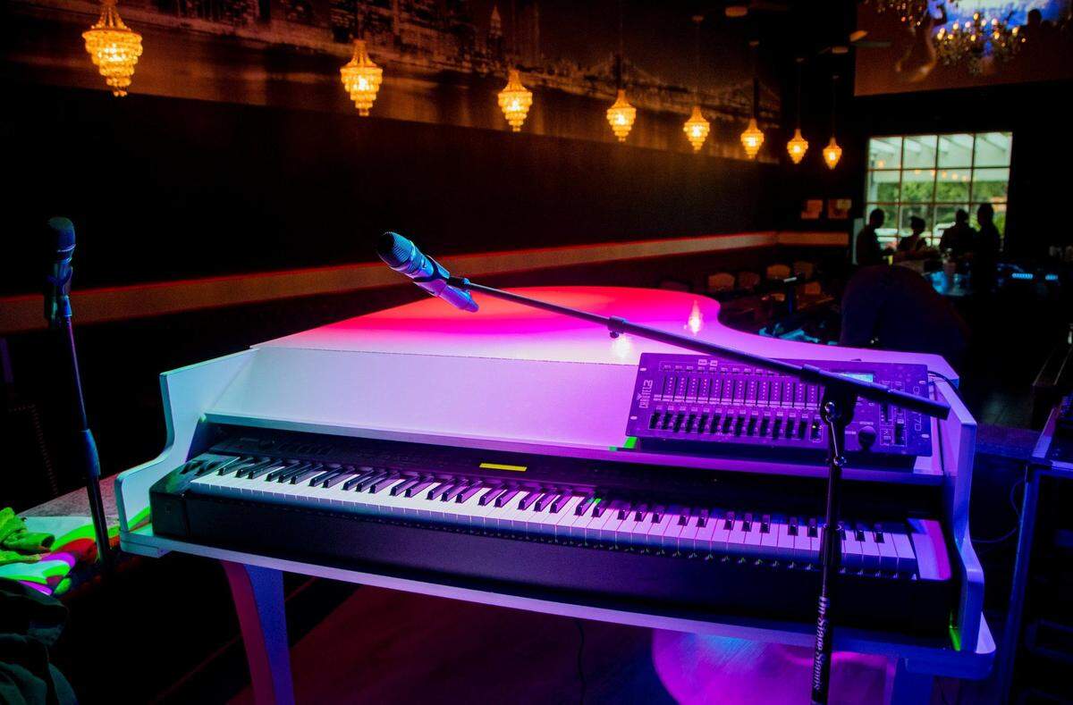 A baby grand piano sits inside the 88 Keys Piano Bar in Myrtle Beach, which is connected to The Library and has a common owner with the upscale restaurant on 66th Ave. North and Kings Highway. The bar is scheduled to open Thursday.
