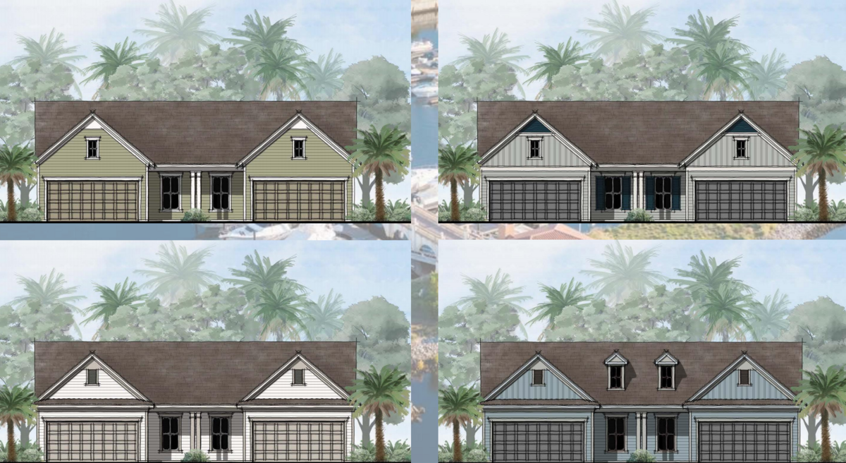Initial plans for duplex homes in a new Grande Dunes subdivision.