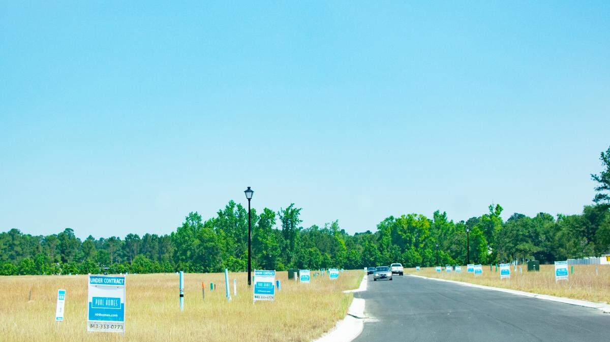 A planned housing subdivision near the Red Bluff community off of Highway 905. Housing developments like these demonstrate how growth in Horry County is pushing further West.