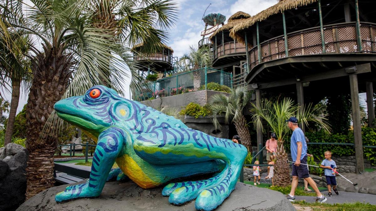 The Mt. Atlanticus Minotaur Golf course in Myrtle Beach features two courses of play with a lost continent of Atlantis theme and 75-foot high mountain scenic views of downtown Myrtle Beach. May 28, 2024. The 26-year-old course sits on the site of the historic Chapin Company Shopping Center.